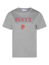 Pucci T-shirt With Logo In Grey