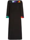 Pucci Chic Abstract Pattern Midi Dress In Black