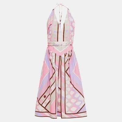 Pre-owned Emilio Pucci Cotton Midi Dress It 42 In Pink
