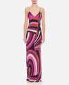 Pucci Silk Dress With Iride Print And V Neckline In Multicolor