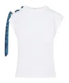 Emilio Pucci Short Sleeve T-shirt With Printed Drawstring In White