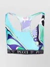 Emilio Pucci Crop Racerback Sleeveless Scoop Printed Top