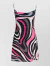 Pucci Cross-back Patterned Dress Fitted Bodice In Black