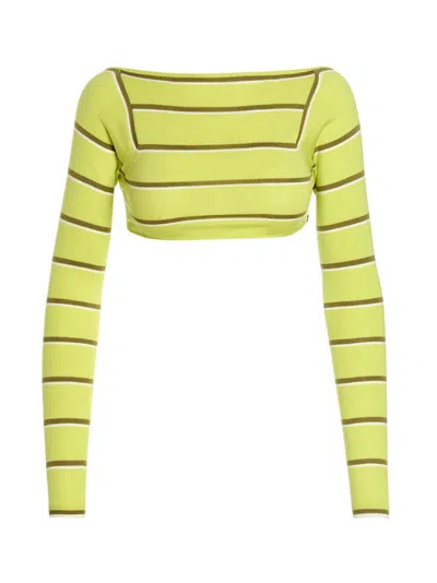 Emilio Pucci Cut-out Cropped Sweater Sweaters And Cardigans Green