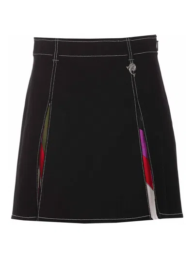 Emilio Pucci Denim Skirt In Black