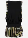 Pucci Open-back Gathered Printed Stretch-satin Jersey Mini Dress