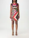 Pucci Abstract-print Silk Sleeveless Mini Shift Dress In Fuchsia