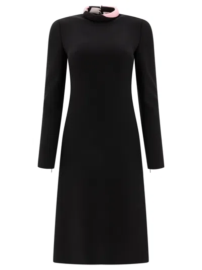 Emilio Pucci Slim Fit A-line Dress With Contrasting Collar In Black