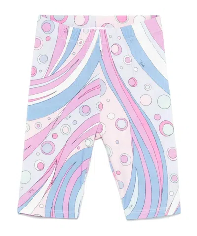 Emilio Pucci Kids' Elastic Waist Pants In White