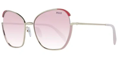 Pre-owned Emilio Pucci Ep0131-5832t Cat Eye Gold In Pink
