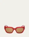 Pucci Ep0215w Butterfly Acetate Sunglasses In Shiny Bordeaux Brown