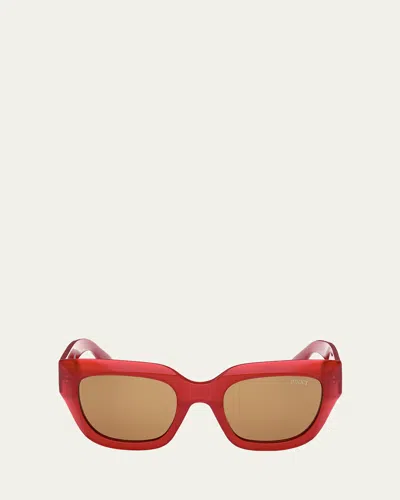 Pucci Ep0215w Butterfly Acetate Sunglasses In Shiny Bordeaux Brown