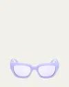 Pucci Ep0215w Butterfly Acetate Sunglasses In Shiny Lilac Blue