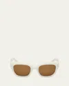Pucci Ep0215w Butterfly Acetate Sunglasses In White Brown