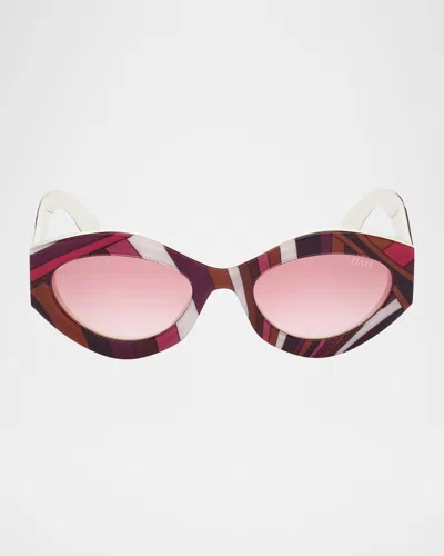 EMILIO PUCCI CAT-EYE ACETATE SUNGLASSES