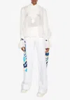 Pucci Fiamme Print Long-sleeved Blouse In White
