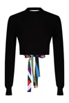 Pucci Cropped Bow-back Fine Knit Sweater
