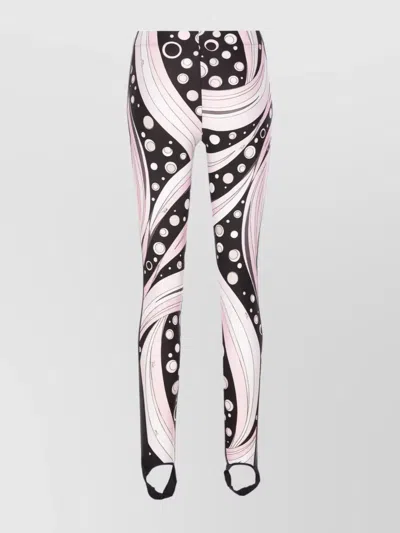 Pucci Fontane Print Elasticized Stirrup Leggings In Pink