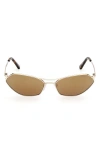 Pucci Geometric Metal & Acetate Rectangle Sunglasses In Gold/brown Mirror
