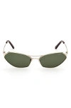 Pucci Geometric Metal & Acetate Rectangle Sunglasses In Gold/green