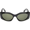Pucci Women's Shiny Black & Green Faceted Rectangle Sunglasses In Shiny Black/green