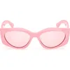 Pucci Women's Shiny Pink Faceted Rectangle Sunglasses In Shiny Pink/bordeaux