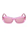 Pucci Geometric Sunglasses In Shiny Transp Violet & Red