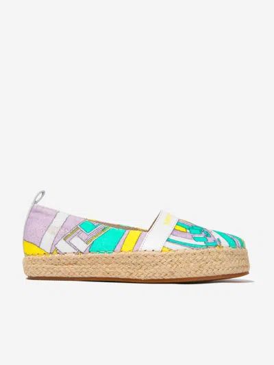 Emilio Pucci Kids' Fabric And Leather Espadrilles In Purple