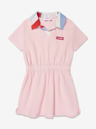 Emilio Pucci Kids' Girls Logo Jersey Dress In Pink