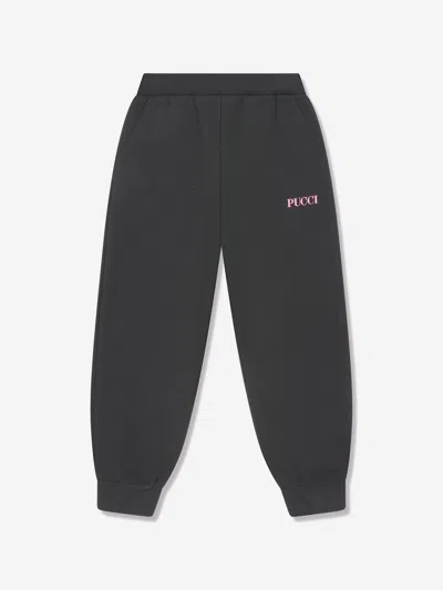 Emilio Pucci Kids' Girls Logo Joggers In Black