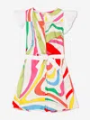 EMILIO PUCCI GIRLS MARMO PRINT BELTED DRESS