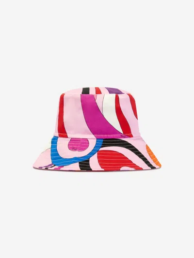 Emilio Pucci Kids' Girls Marmo Print Bucket Hat In Multicoloured