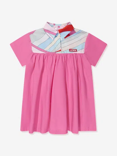 Emilio Pucci Kids' Girls Marmo Shirt Dress In Pink
