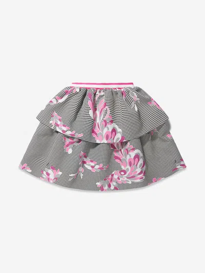Emilio Pucci Kids' Girls Patterned Tiered Skirt 12 Yrs Ivory