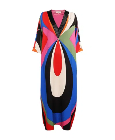 Emilio Pucci Goccia-print Maxi Dress In Multicolor