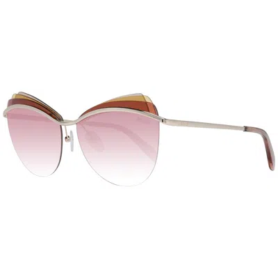 Emilio Pucci Gold Women Sunglasses In Pink