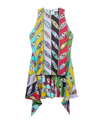 Emilio Pucci Graphic-print Sleeveless Blouse In Light Purple/multicolour
