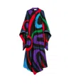 Pucci Marmo-print Kaftan In Black/bright Red/dark Purple/khaki Green