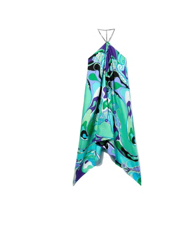 Emilio Pucci Halter Neck Dress In Multi
