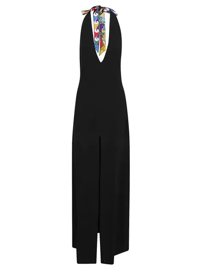 Emilio Pucci Halterneck Plunging V In Black