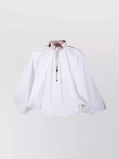 PUCCI HIGH COLLAR LOOSE SILHOUETTE BLOUSE WITH BUTTON DETAIL