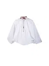 Pucci Emilio  High-neck Cotton Blouse With Drawstring Closure In White