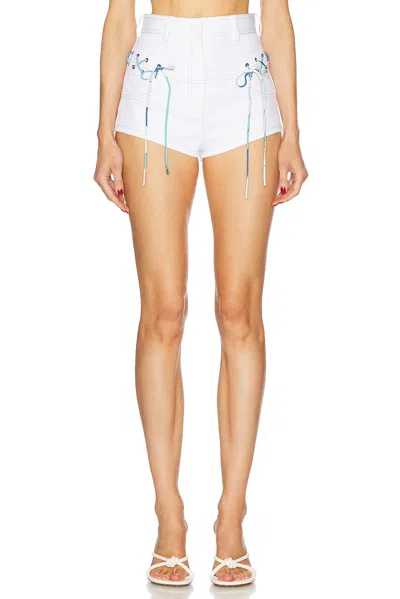 Emilio Pucci High Waist Mini Short In Bianco