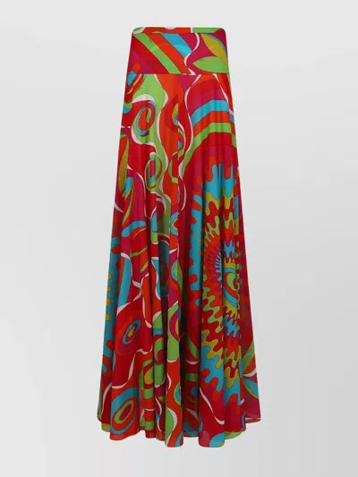 Emilio Pucci High-waisted Flared Maxi Skirt In Brown
