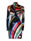 Pucci Iride-print Velvet Mini Dress In Multicolour