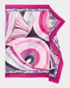 Pucci Cotton Pareo Iris Print Abstract Pattern In Nero/fuxia