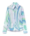 Pucci Iride-print Cotton Shirt In White