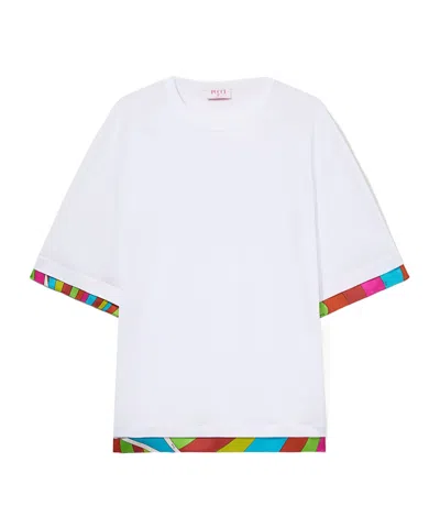 Emilio Pucci Iride-print Cotton T-shirt In White