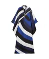 Pucci Iride-print Crystal Neck-tie Silk Twill Maxi Kaftan Dress In Black