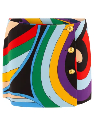 Emilio Pucci Iride Print Mini Skirt In Purple